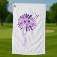 Sunflower Ribbons Overdose Awareness Golf Towel thumb 1