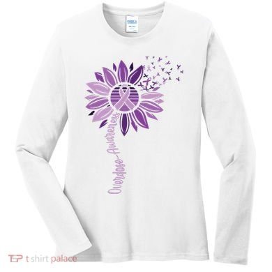 Sunflower Ribbons Overdose Awareness Women's Long Sleeve Shirt