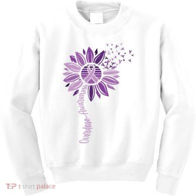 Sunflower Ribbons Overdose Awareness Kids Sweatshirt