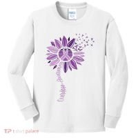 Sunflower Ribbons Overdose Awareness Kids Long Sleeve Shirt thumb 0