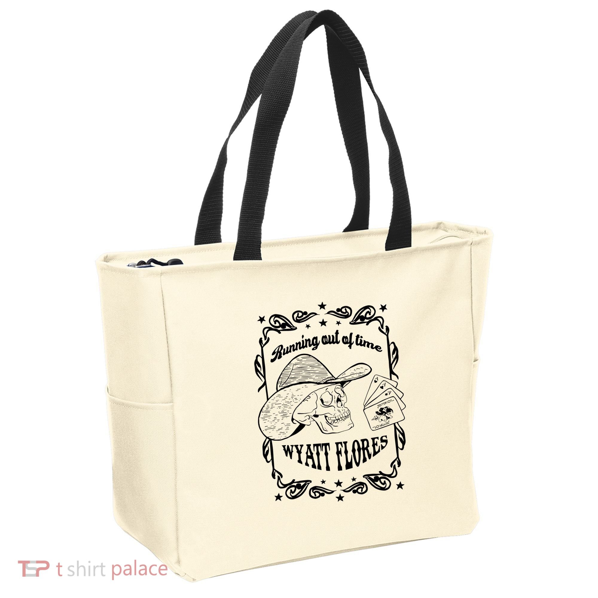 Skull Running Out Of Time Wyatt Flores Tote Bag