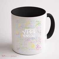 Square Root Of 144 12th Birthday Funny 12 Year Old Nerd Math Coffee Mug thumb 1