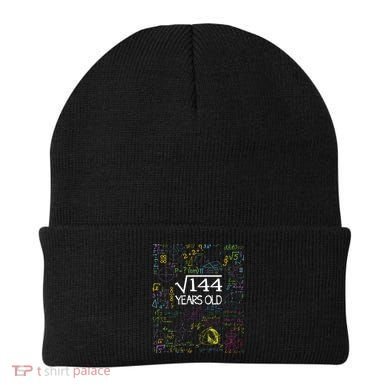 Square Root Of 144 12th Birthday Funny 12 Year Old Nerd Math Beanie