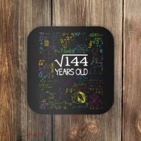 Square Root Of 144 12th Birthday Funny 12 Year Old Nerd Math Coaster thumb 0