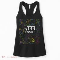 Square Root Of 144 12th Birthday Funny 12 Year Old Nerd Math Women's Tank Top thumb 0