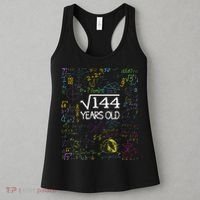Square Root Of 144 12th Birthday Funny 12 Year Old Nerd Math Women's Tank Top thumb 3