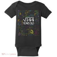 Square Root Of 144 12th Birthday Funny 12 Year Old Nerd Math Baby Bodysuit thumb 0