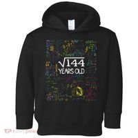 Square Root Of 144 12th Birthday Funny 12 Year Old Nerd Math Toddler Hoodie thumb 0