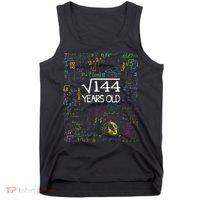 Square Root Of 144 12th Birthday Funny 12 Year Old Nerd Math Tank Top thumb 0