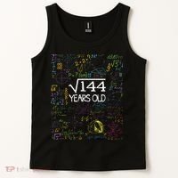 Square Root Of 144 12th Birthday Funny 12 Year Old Nerd Math Tank Top thumb 2