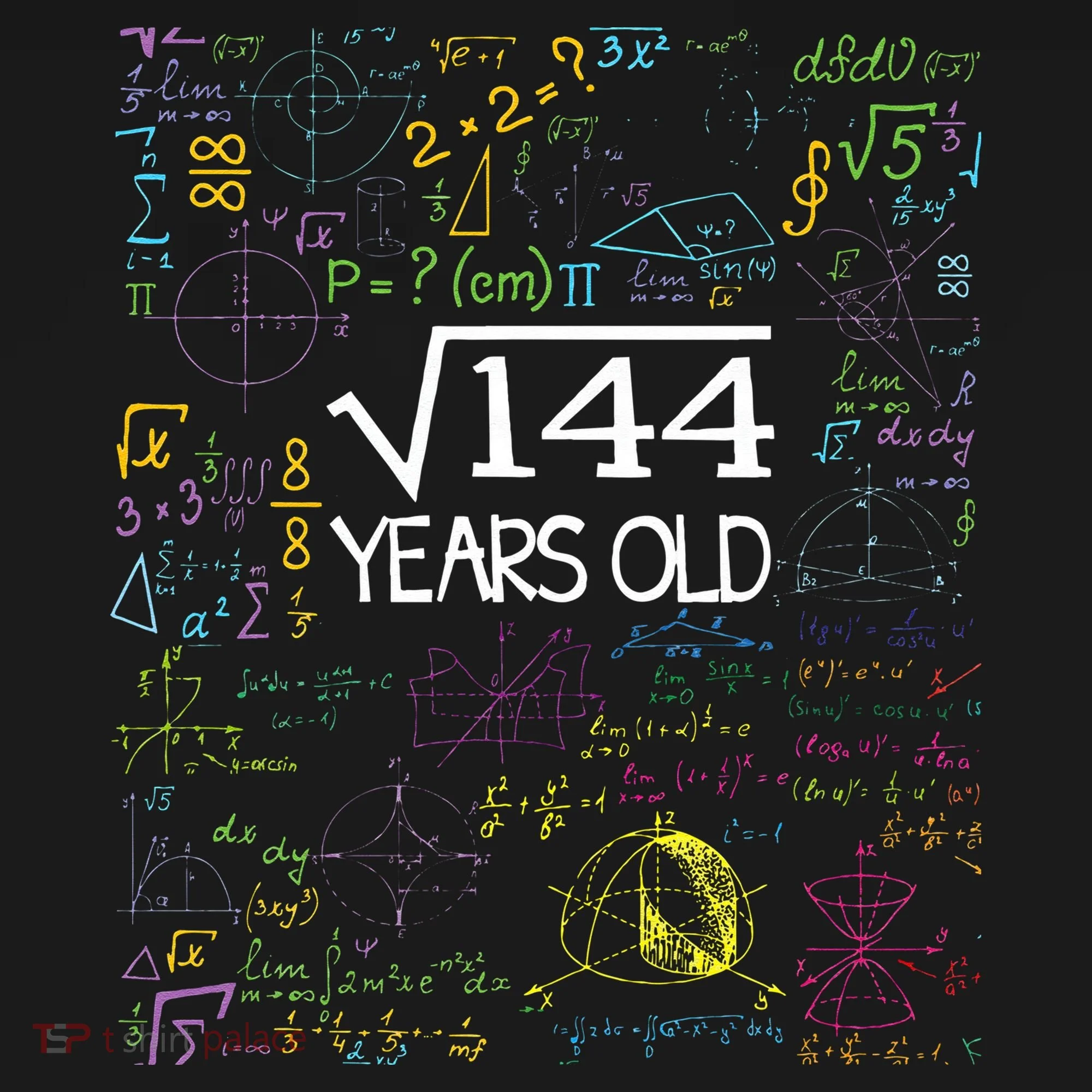 Square Root Of 144 12th Birthday Funny 12 Year Old Nerd Math Tank Top