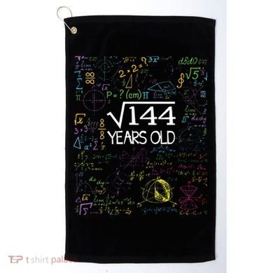 Square Root Of 144 12th Birthday Funny 12 Year Old Nerd Math Golf Towel