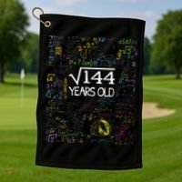 Square Root Of 144 12th Birthday Funny 12 Year Old Nerd Math Golf Towel thumb 1