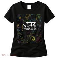 Square Root Of 144 12th Birthday Funny 12 Year Old Nerd Math Women's T-Shirt thumb 0
