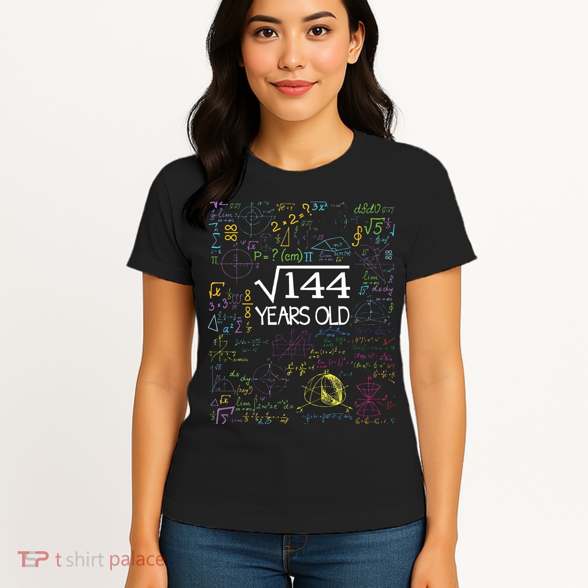 Square Root Of 144 12th Birthday Funny 12 Year Old Nerd Math Women's T-Shirt