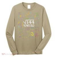 Square Root Of 144 12th Birthday Funny 12 Year Old Nerd Math Long Sleeve Shirt thumb 0