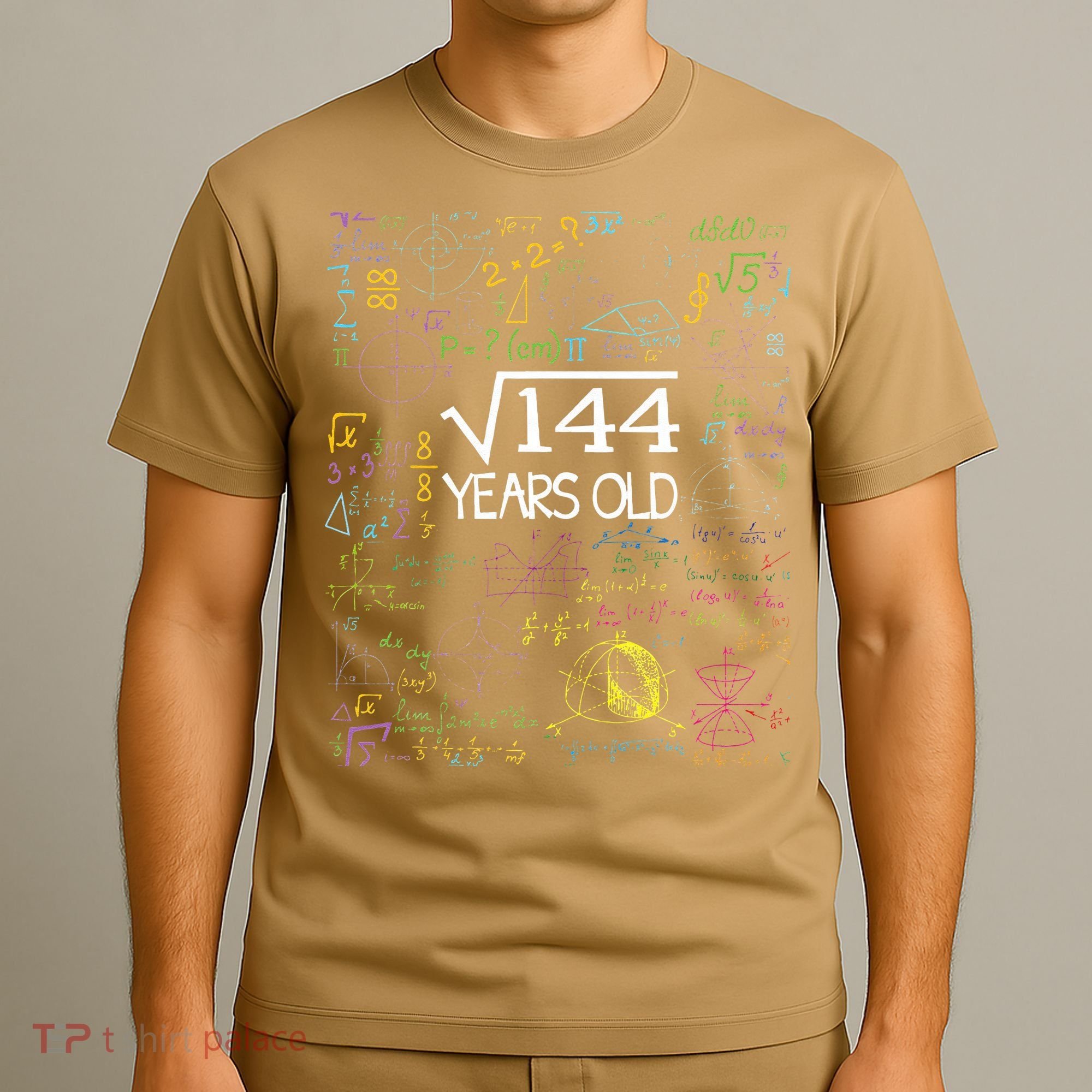 Square Root Of 144 12th Birthday Funny 12 Year Old Nerd Math T-Shirt