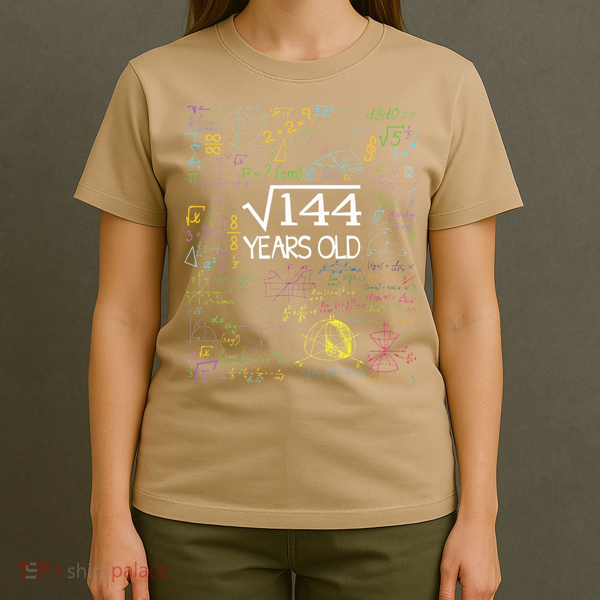 Square Root Of 144 12th Birthday Funny 12 Year Old Nerd Math T-Shirt