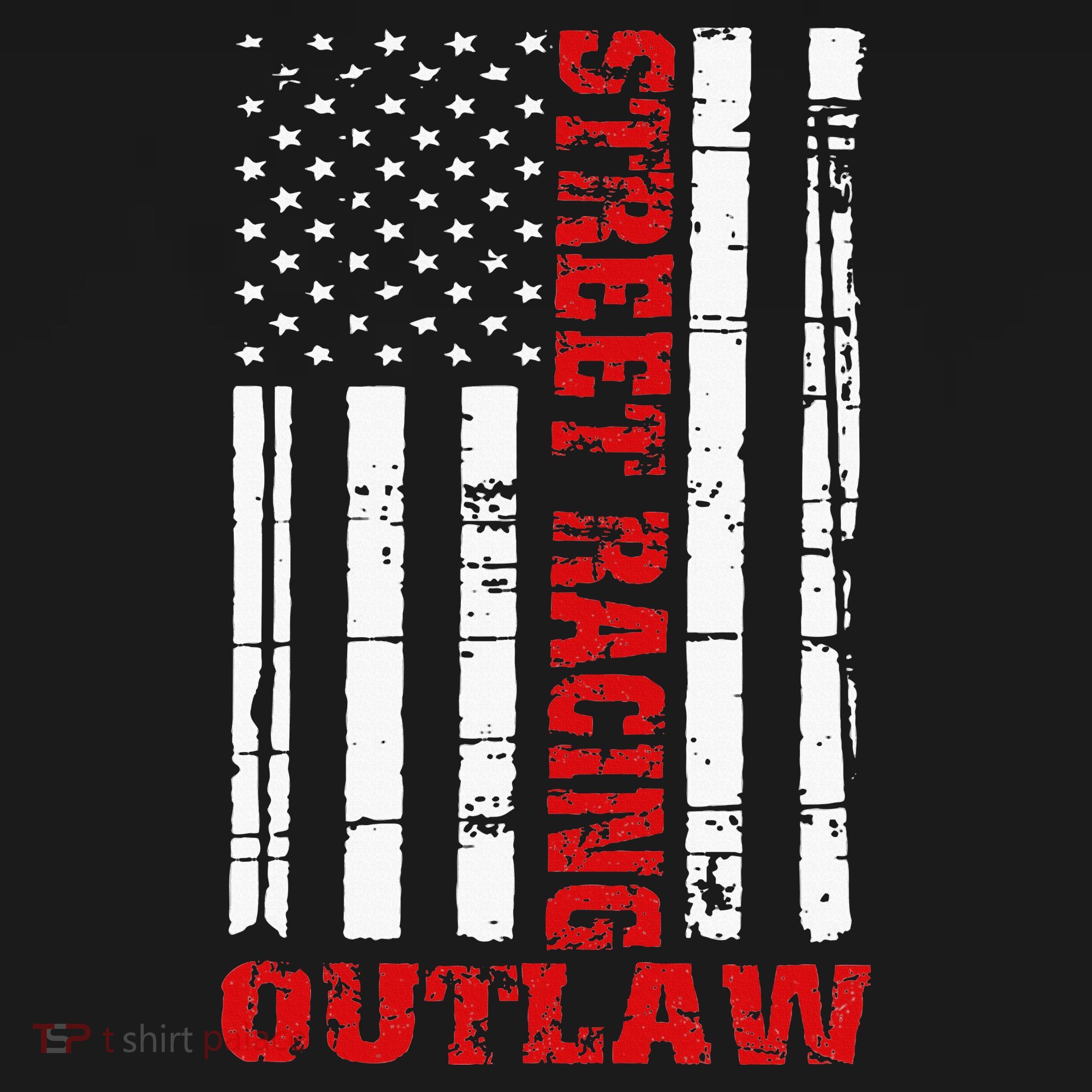 Street Racing Outlaw Flag American Drag Racing T-Shirt
