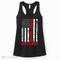 Street Racing Outlaw Flag American Drag Racing Women's Tank Top thumb 0