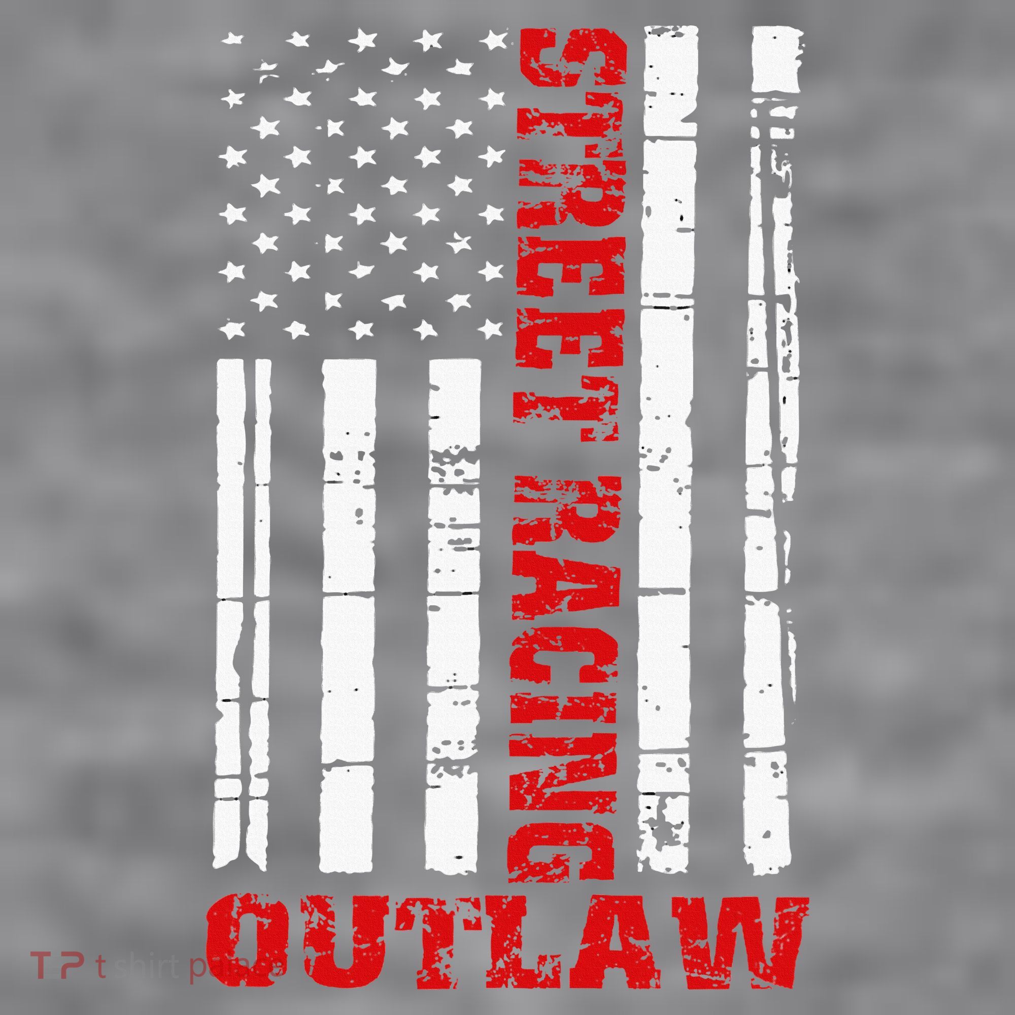 Street Racing Outlaw Flag American Drag Racing Women's Racerback Cropped Tank