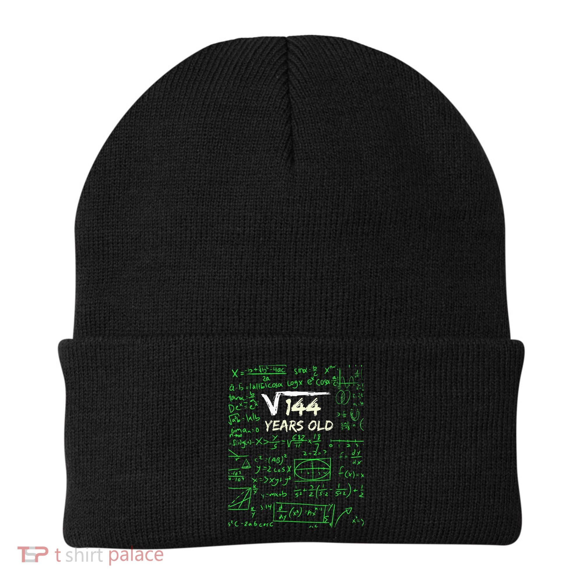 Square Root Of 144 12th Birthday 12 Years Old Gift Beanie