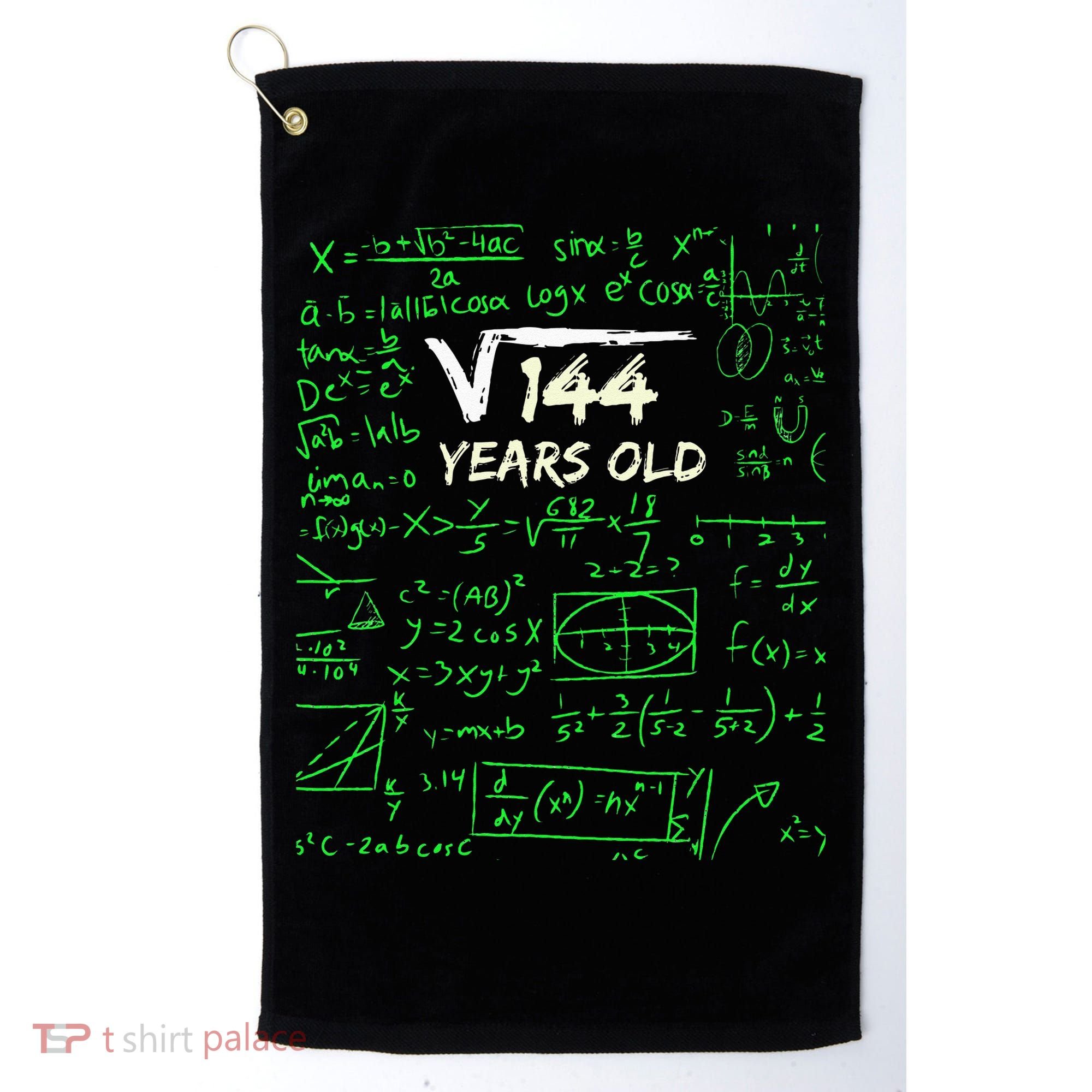 Square Root Of 144 12th Birthday 12 Years Old Gift Golf Towel