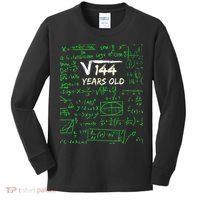 Square Root Of 144 12th Birthday 12 Years Old Gift Kids Long Sleeve Shirt thumb 0