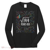 Square Root Of 144 12th Birthday 12 Year Old Gifts Math Bday Long Sleeve Shirt thumb 0