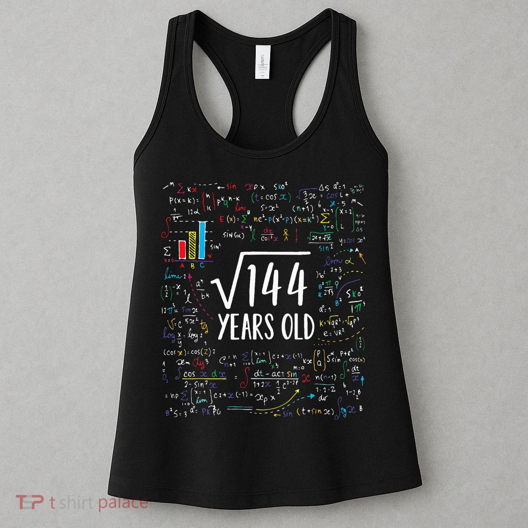 Square Root Of 144 12th Birthday 12 Year Old Gifts Math Bday Women's Tank Top