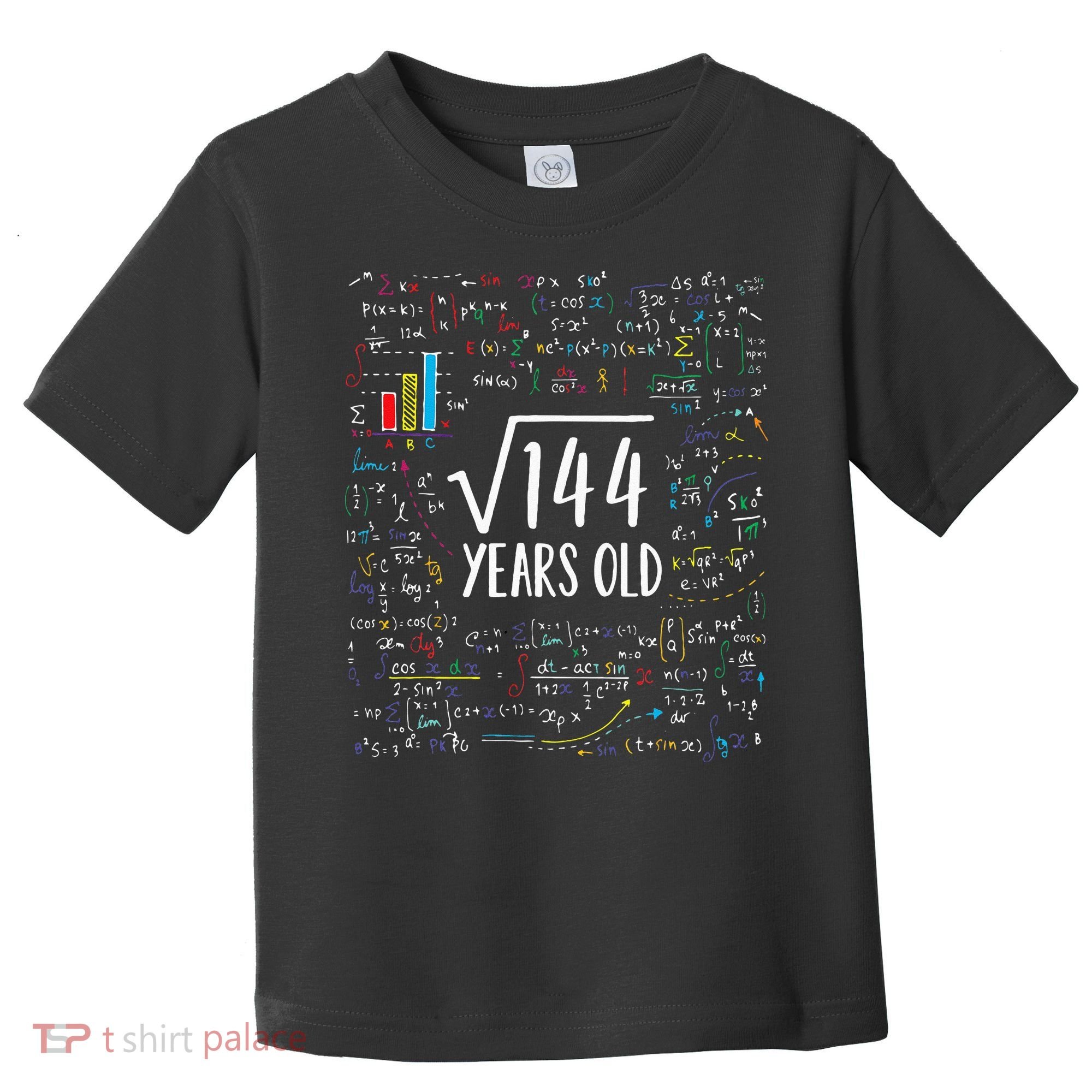 Square Root Of 144 12th Birthday 12 Year Old Gifts Math Bday Toddler T-Shirt