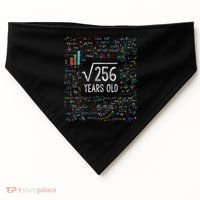 Square Root Of 256 16th Birthday 16 Year Old Gifts Math Bday USA-Made Doggie Bandana thumb 0