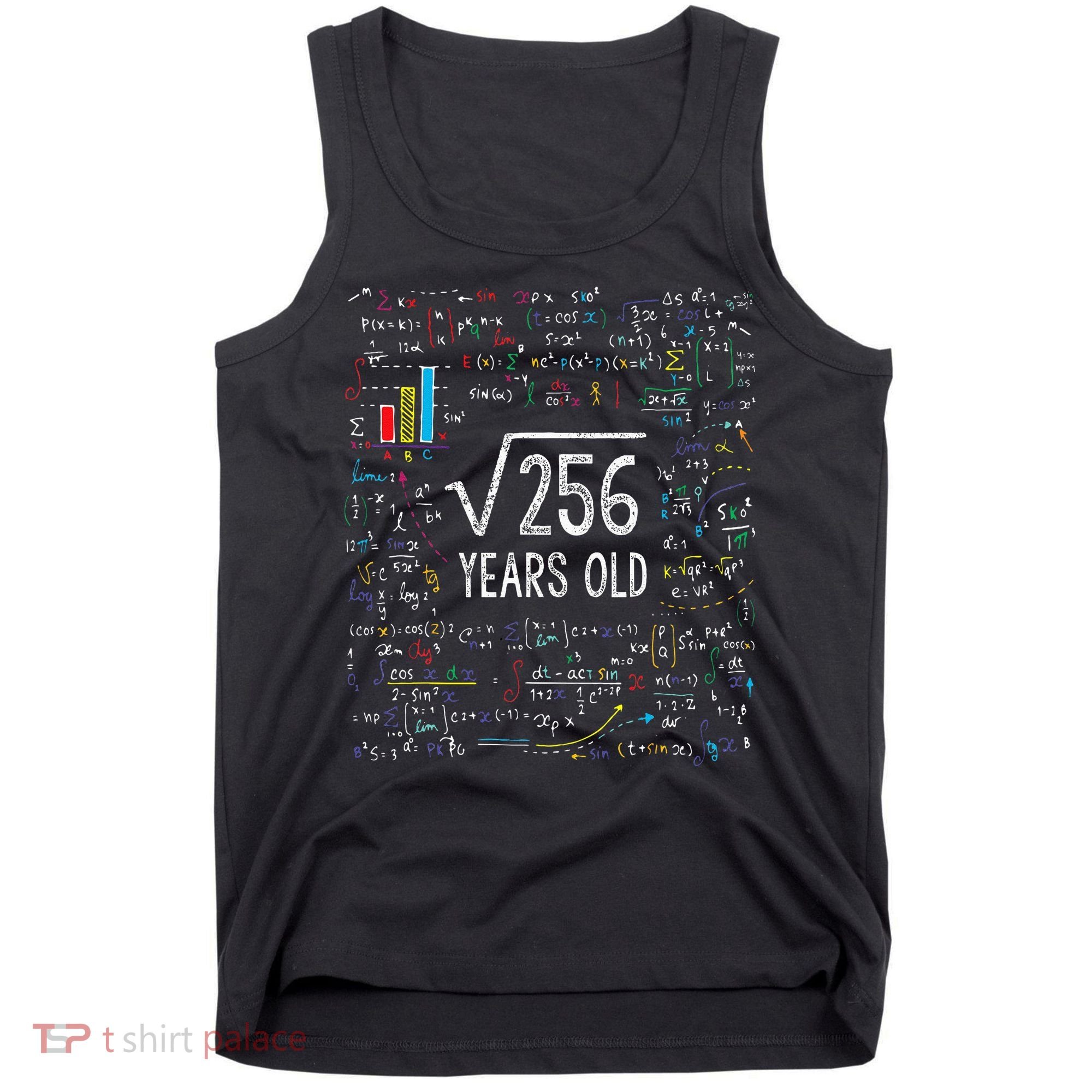 Square Root Of 256 16th Birthday 16 Year Old Gifts Math Bday Tank Top