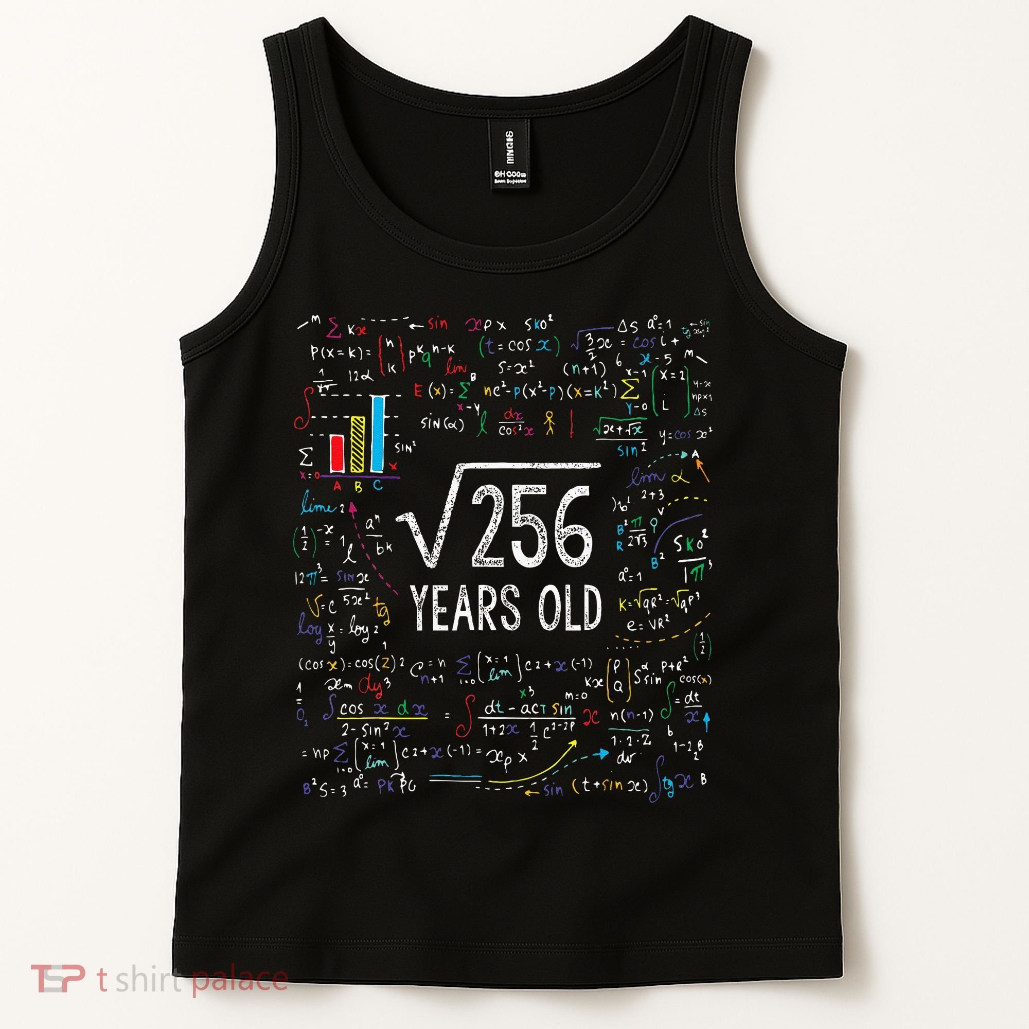 Square Root Of 256 16th Birthday 16 Year Old Gifts Math Bday Tank Top