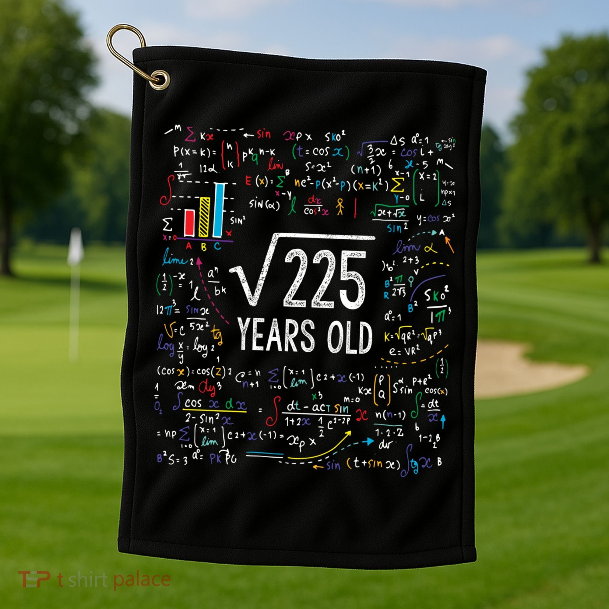Square Root Of 225 15th Birthday Gift 15 Year Old Gifts Math Bday Gift Golf Towel