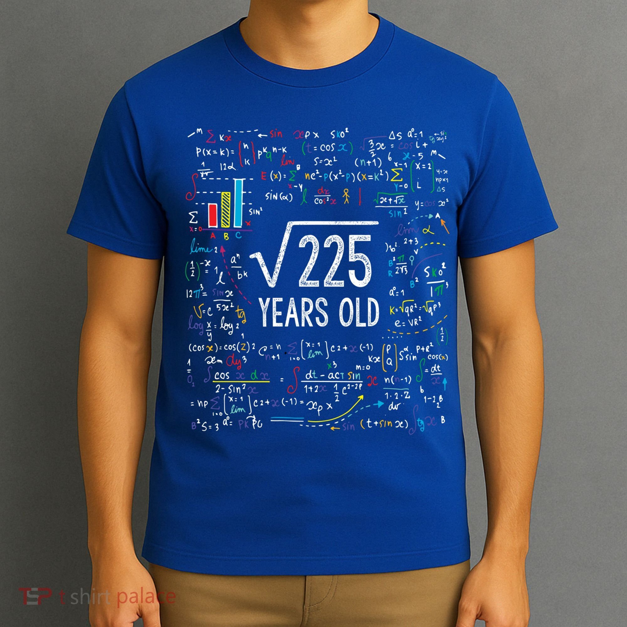 Square Root Of 225 15th Birthday Gift 15 Year Old Gifts Math Bday Gift T-Shirt