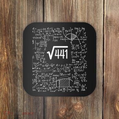 Square Root Of 441 Birthday Gift 21 Year Old Math Coaster