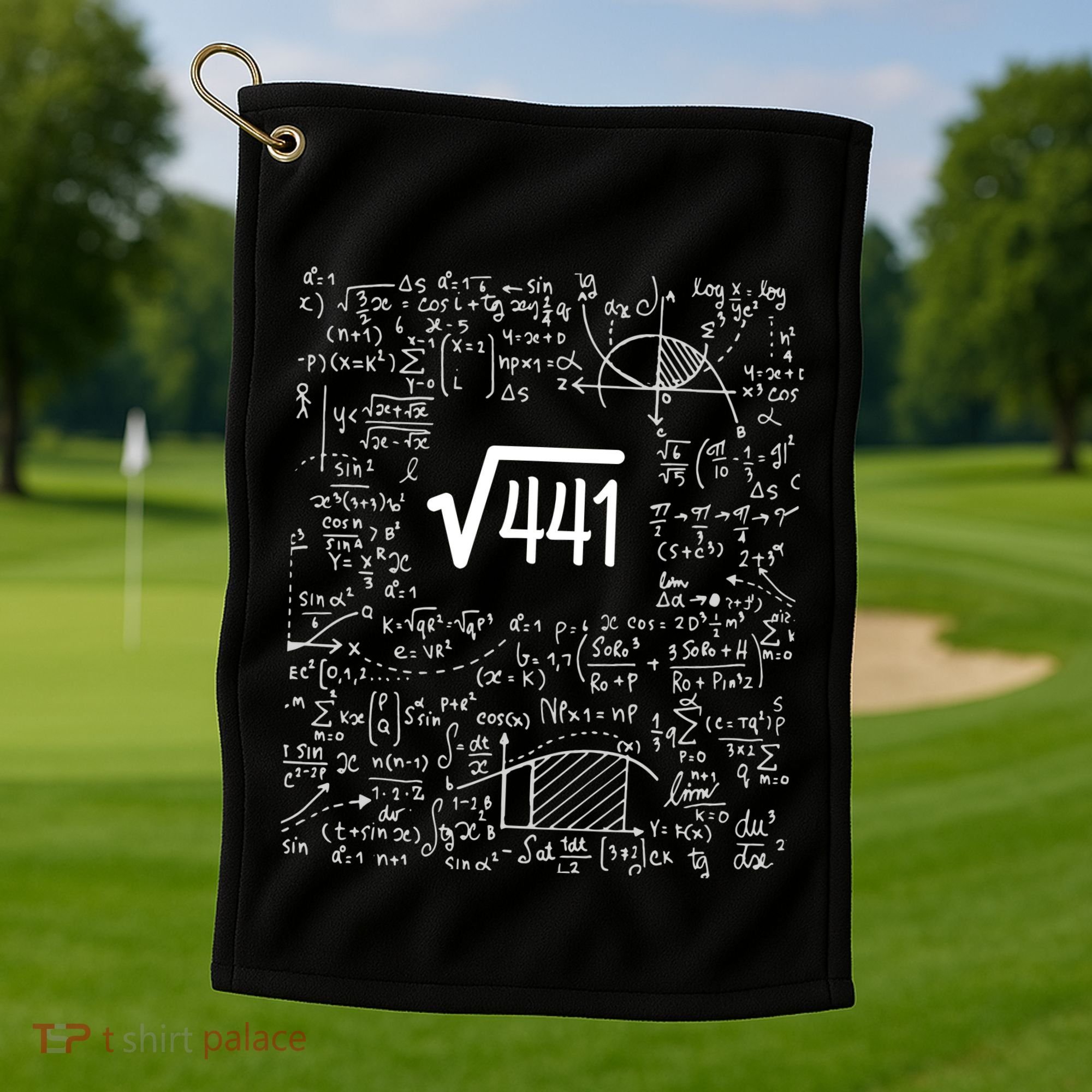 Square Root Of 441 Birthday Gift 21 Year Old Math Golf Towel