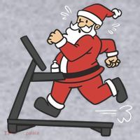Santa Running On Treadmill Funny Fitness Women's Sweatshirt thumb 2