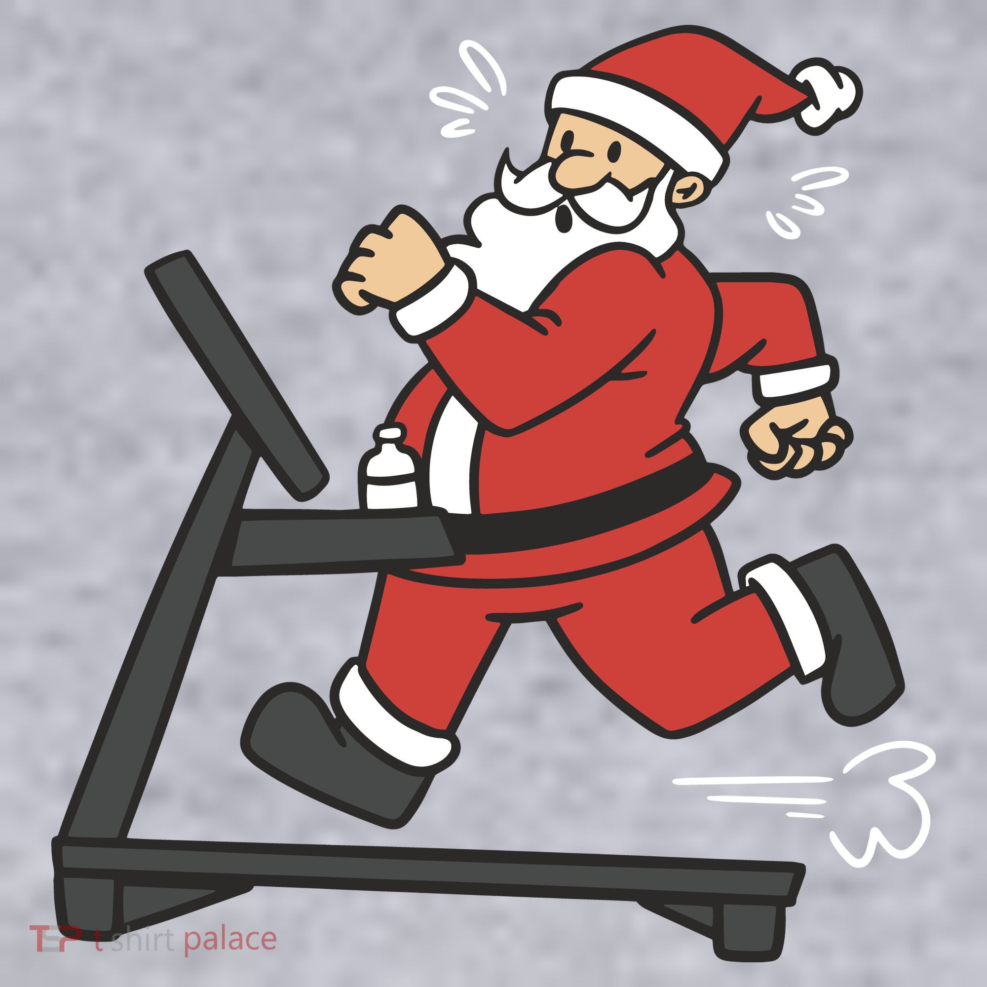 Santa Running On Treadmill Funny Fitness Women's Sweatshirt