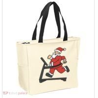 Santa Running On Treadmill Funny Fitness Tote Bag thumb 2