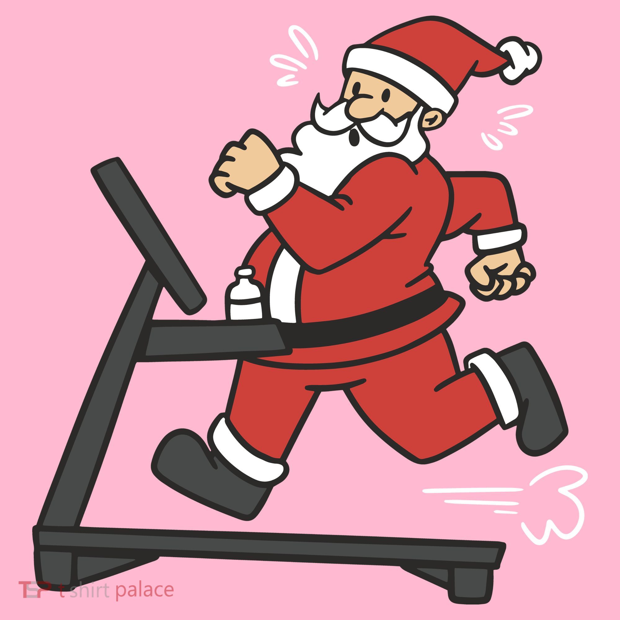 Santa Running On Treadmill Funny Fitness Coaster