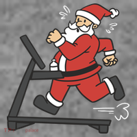 Santa Running On Treadmill Funny Fitness T-Shirt thumb 7