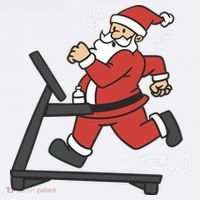 Santa Running On Treadmill Funny Fitness Apron thumb 3