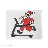 Santa Running On Treadmill Funny Fitness Mousepad thumb 0