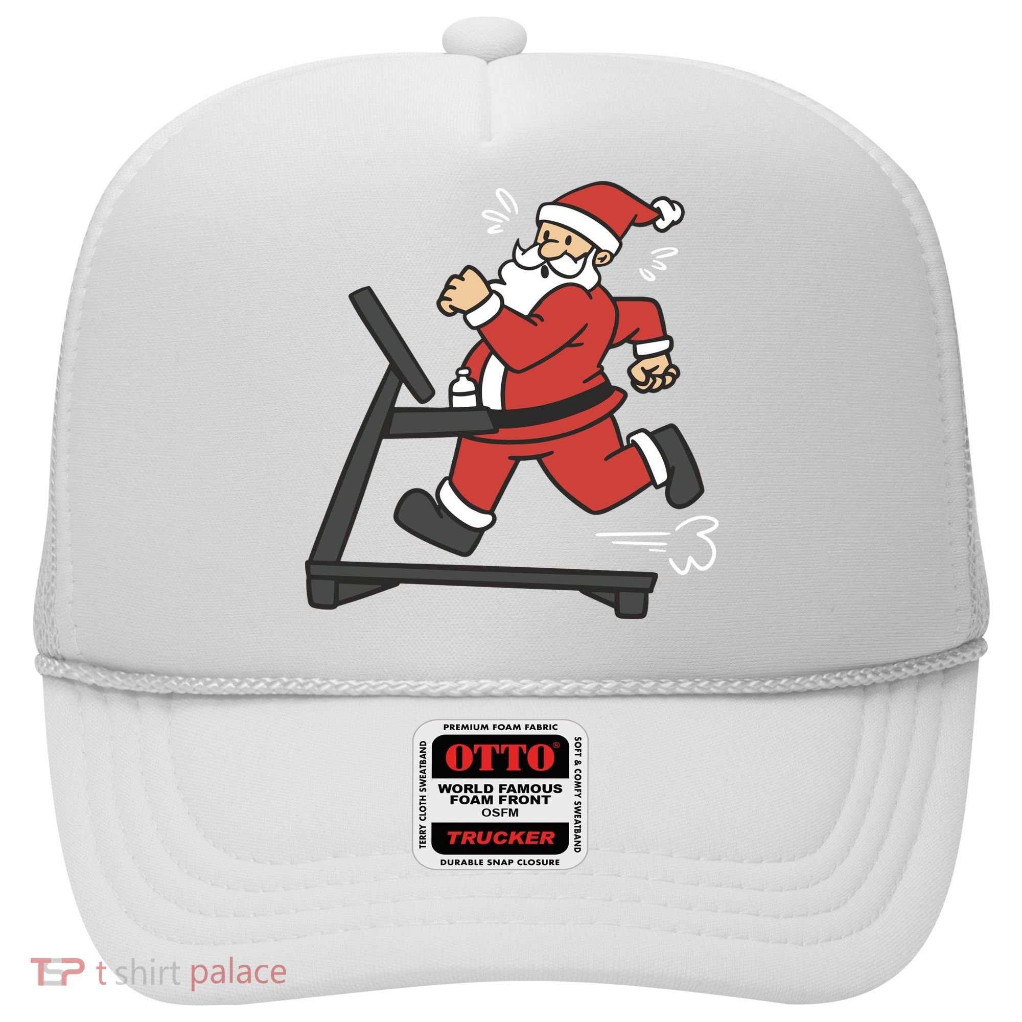 Santa Running On Treadmill Funny Fitness Hat