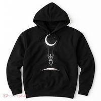 Skeleton Rock On Moon Spooky Halloween Rock Band Concerts Hoodie thumb 0
