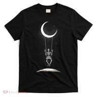 Skeleton Rock On Moon Spooky Halloween Rock Band Concerts T-Shirt thumb 0