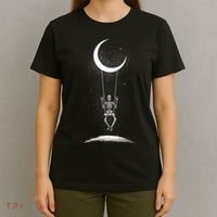 Skeleton Rock On Moon Spooky Halloween Rock Band Concerts T-Shirt thumb 4