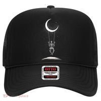 Skeleton Rock On Moon Spooky Halloween Rock Band Concerts Hat thumb 0